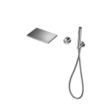 Wall-mounted concealed bath tub waterfall faucet (with hand-held)