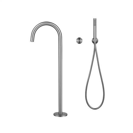 Floor-mounted bathtub faucet (with hand-held)