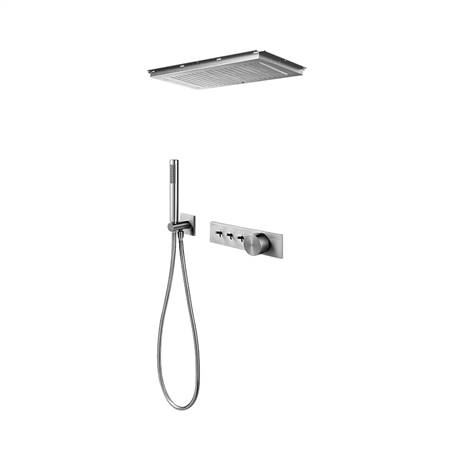 Three-function concealed shower head